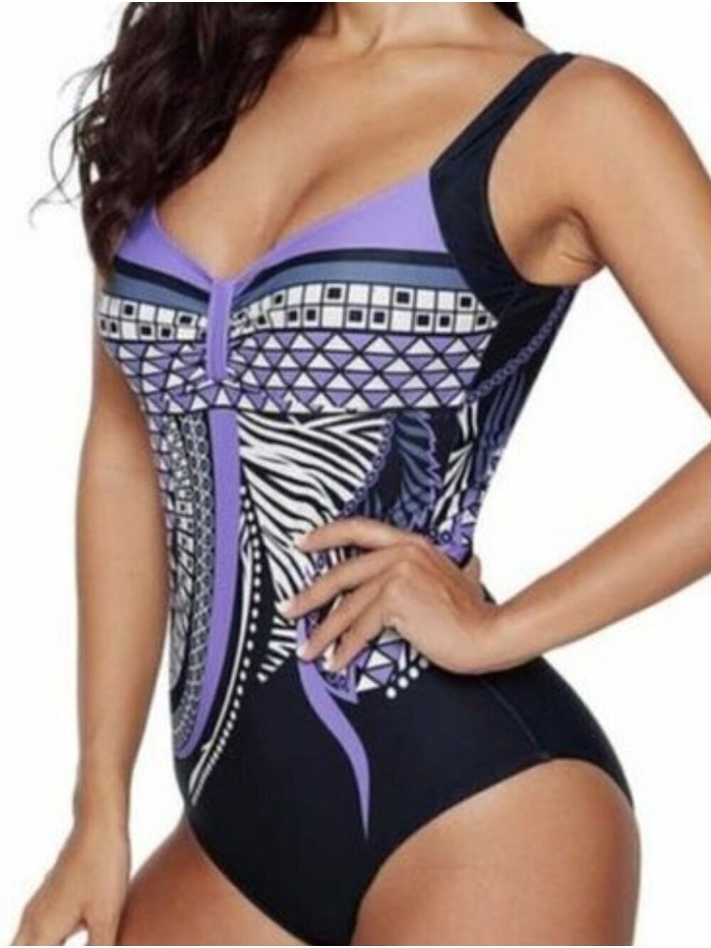 Tribal Print One Piece Swimsuit Size Small NWT